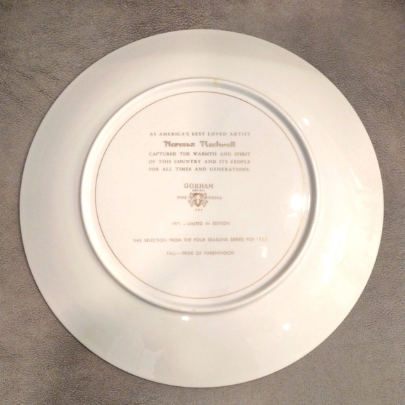 Norman Rockwell, Gorham Limited Edition 1971 Pride Of Parenthood Plate - Picture 2 of 2